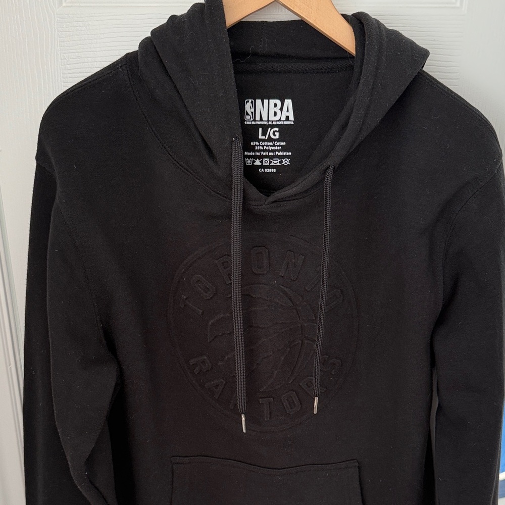 Raptors NBA Black Hoodie - Embossed logo L